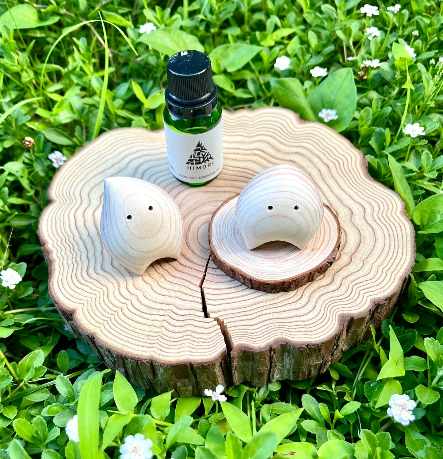 ひのきの妖精ひのここ(2体)⭐️ひのき精油と輪切りセット