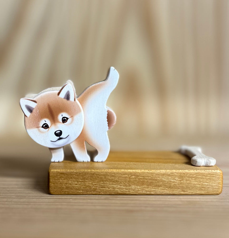 柴犬のスマホスタンド【君は放物線を見たか?】(リニューアル版)