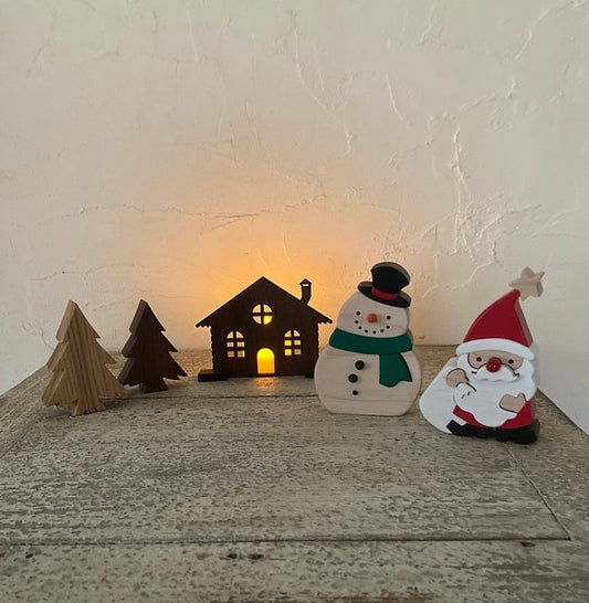 【LEDライト付】メリークリスマス♪スノーマンとサンタセット